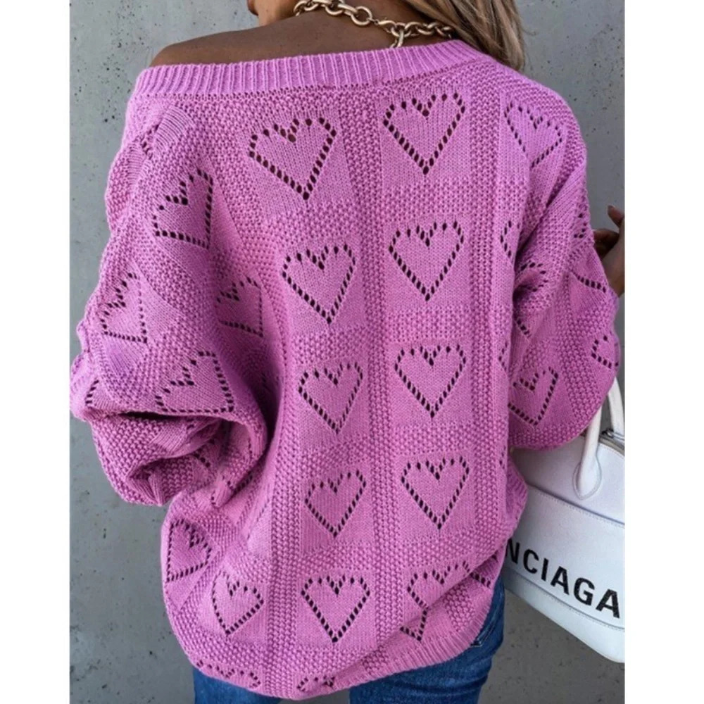 Loose Women's sweater knitted pullover Small - Picture 2 of 4